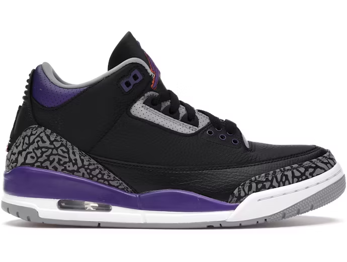 Jordan 3 Retro Black Court Purple