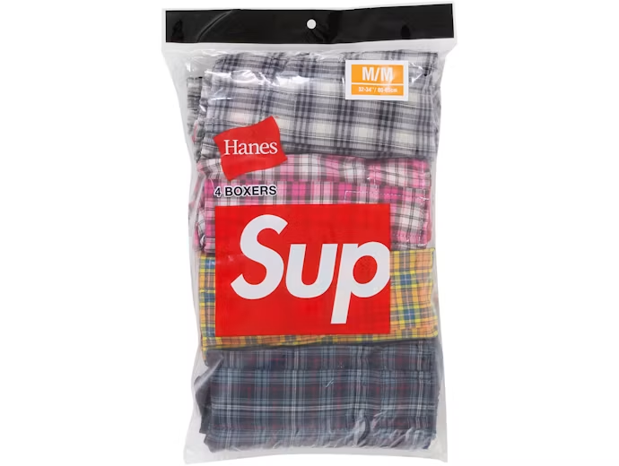 Supreme Hanes Plaid Boxers (4 Pack) Multicolor