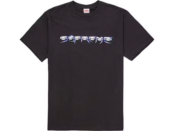 Supreme Skulls Spellout Tee Black