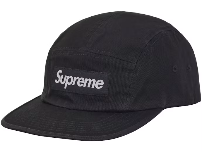 Supreme Washed Chino Twill Camp Cap (FW26) Black