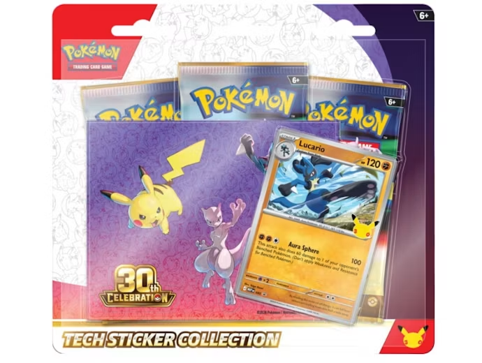 Pokémon TCG 2026 Mega Evolution 30th Celebration Tech Sticker Collection Lucario 🇪🇸