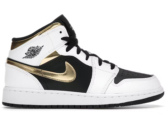 Jordan 1 Mid White Gold Black (GS)